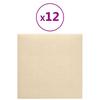 Wall Mounted Headboard Panels 12 Pcs Cream 30 X 30 Cm Fabric