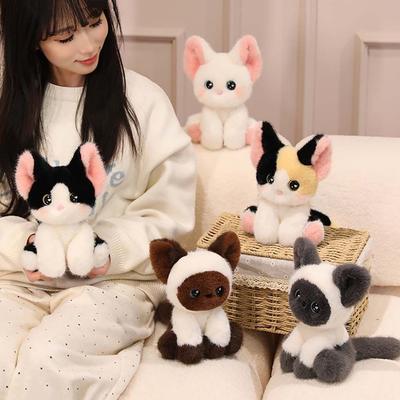Милая Плюшевая Кукла-Компаньон 24 см Плюшевый Кот Животное Плюшевая Игрушка Супер Мягкие Плюшевые Животные Стол