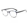 New Fashionable Anti Blue Light Circular Large Frame Reading Glasses Clear Lens Optical Prescription Eyeglasses 0 To +4.0