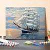MF233 Цифровая картина маслом, акварель, закат, линкор, набор для росписи, украшение для гостиной, картина, Рождественский подарок