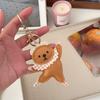 Patchwork Ballet Bear Keychain Animal Car Keyring Creative PU Bear Pendant Students