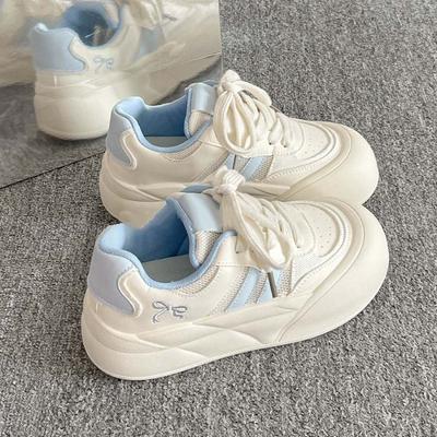 Ретро нишевая доска обувь трендовая универсальная уродливая милая обувь с большой головой кампус милые маленькие белые туфли платформа хлебная обувь женская