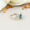 925 Sterling Silver Labradorite Gemstone Oval Shape Ring For Women