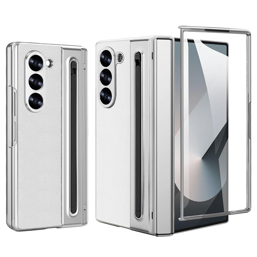 Suitable for Galaxy Z Fold 7/6/5/4 Phone Case WIth Touch Pen&Pen Slot, Full Protector Magnetic Hinge Cover with Glass Film