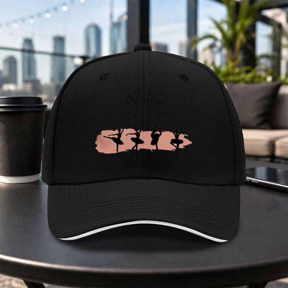 Sophia Ballet Pattern Baseball Cap Unisex Adjustable Casual Outdoor Hat for Travel Parties Daily Wear Multiple Colors