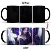 Black Leather Girl Color Changing Mug BSKT- 156 Ceramic Cup Color Change Mugs Coffee Cups Sublimation Tumblers Drinkware Custom