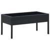 Rectangular Garden Table In Braided Resin - Black - 75 X 40 X 37 Cm