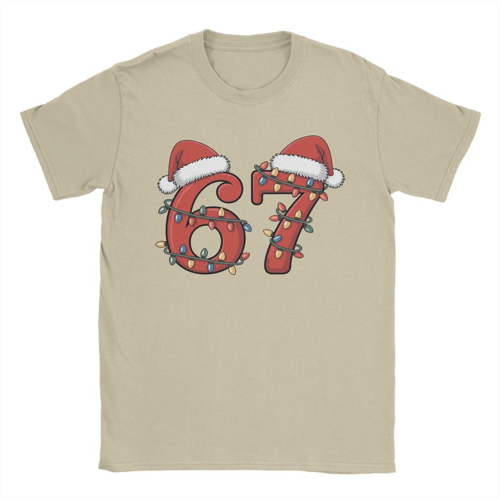 Christmas Number 67 Xmas Men's T Shirts  Novelty Tee Shirt Short Sleeve Crew Neck T-Shirt Cotton 6XL Tops