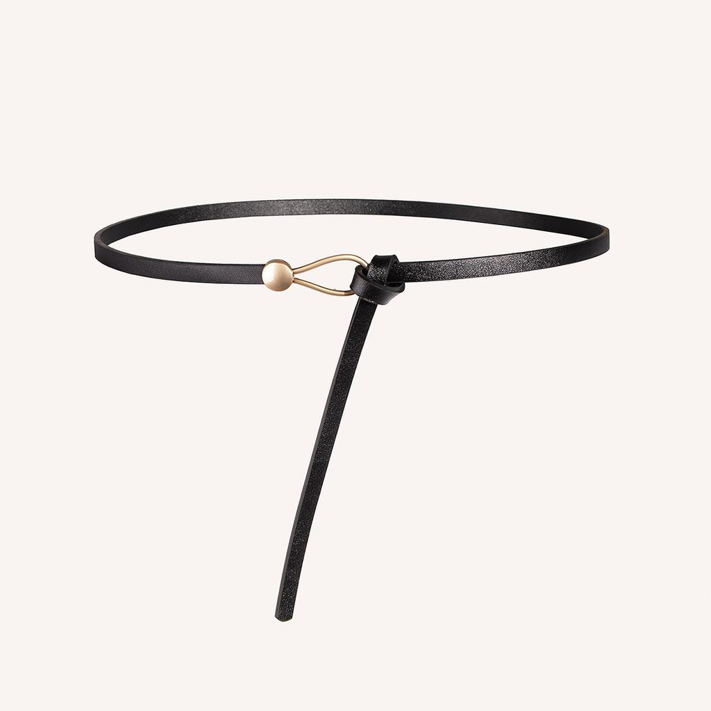 Тонкий пояс из ПУ с металлической пряжкой для повседневного платья и в стиле ретро