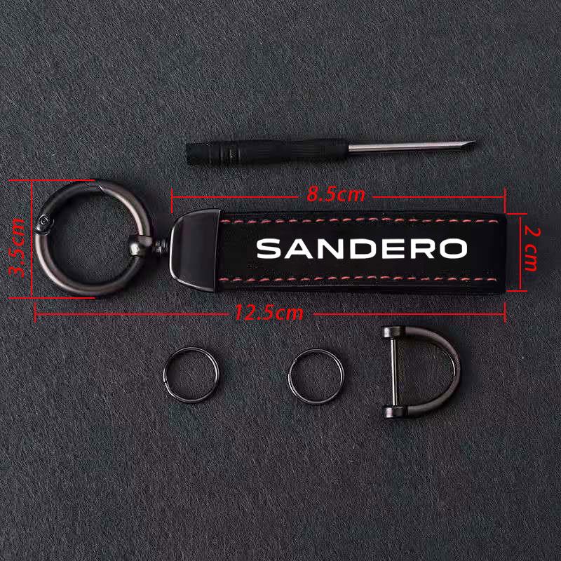 Suede Leather Men Women Keychain Clasp Creative DIY Keyring Holder Car Key Chain Jewelry Gift For Dacia Sandero Car Accessories