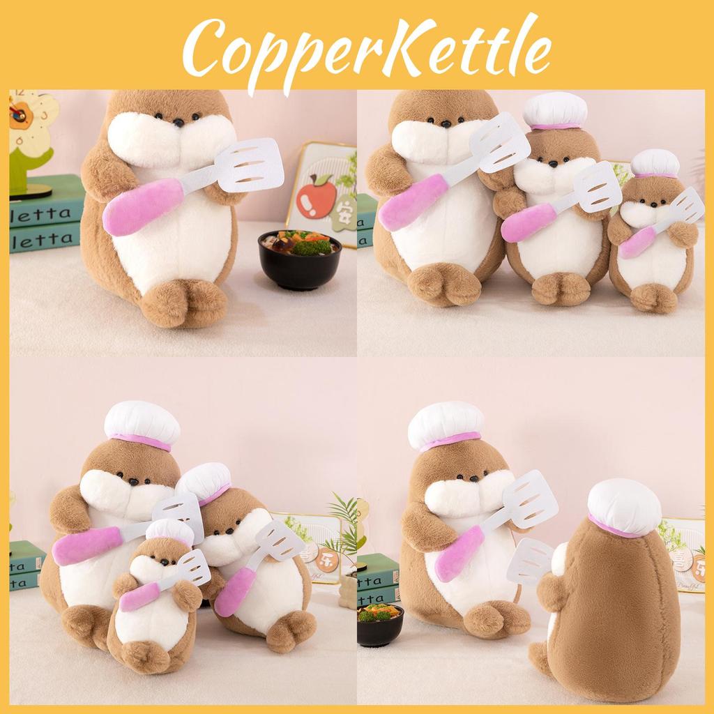 Плюшевая игрушка шеф-повар тюлень из короткого плюша для детей в подарок и для коллекционеров