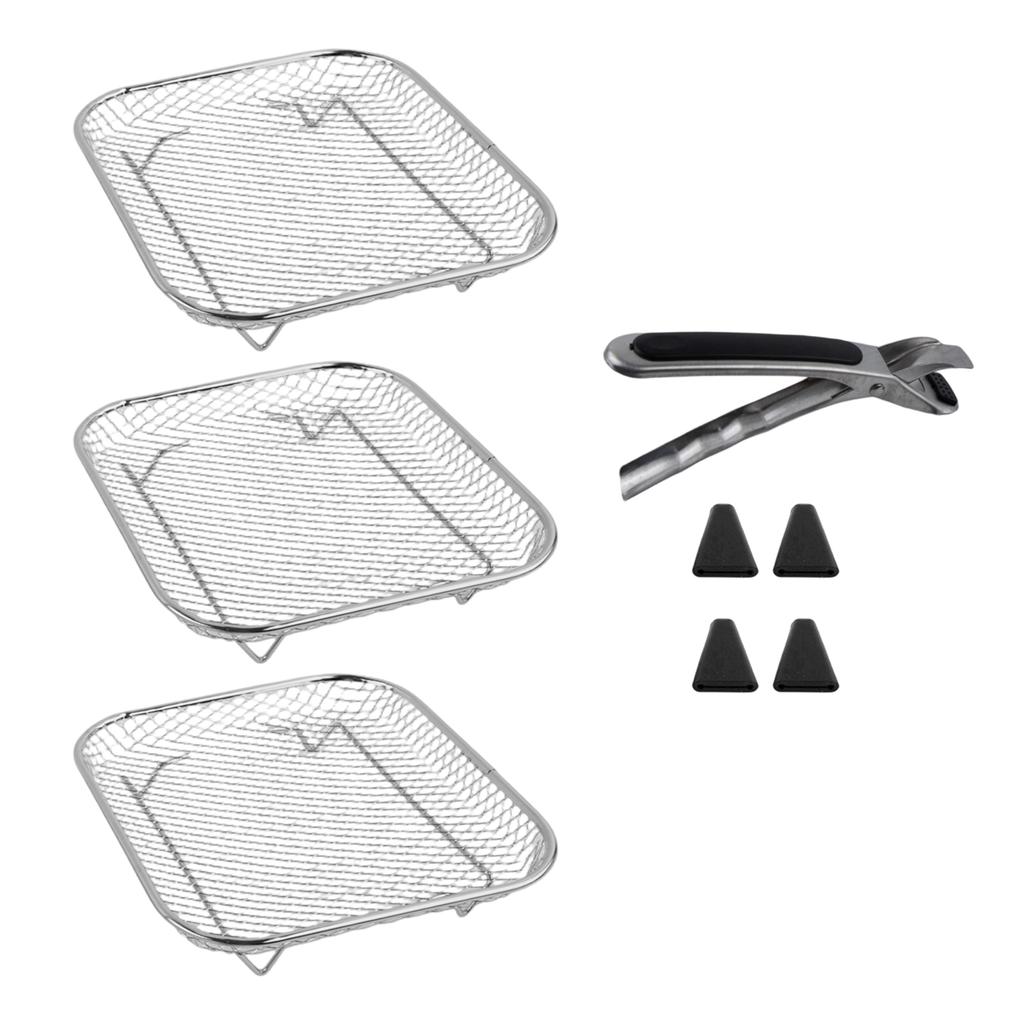 Решетка для приготовления аксессуары для аэрофритюрницы 19,5x13,5x9 см Прямоугольный штабелируемый набор решеток Хрустящая текстура Кулинария Кухня Кулинария