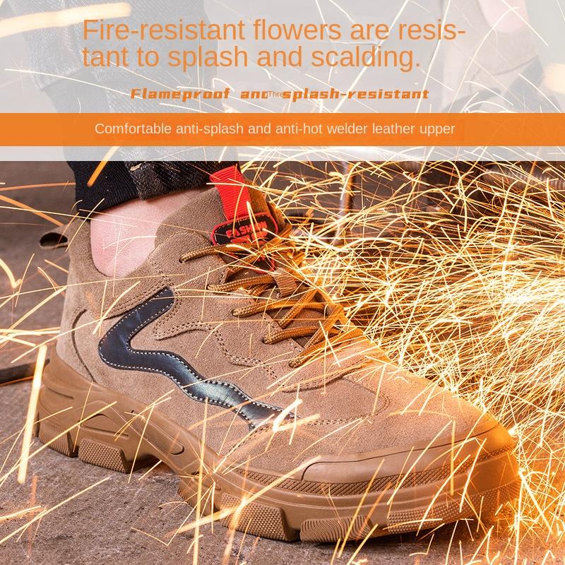 Four Seasons Safety Shoes Men and Women Anti-Smashing and Anti-Penetration Wear-Resistant Steel Toe Cap Non-Slip Protective Safety Shoes