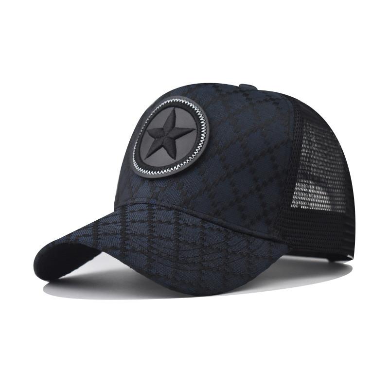 Pattern Star Cotton Baseball Hats With Curved Visor Windproof For Daily Cap