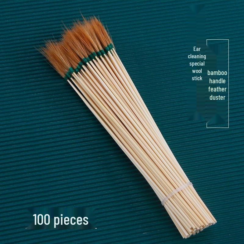 Профессиональный набор для чистки ушей: Серебряная игла, гусиное перо, куриное перо, ушные палочки из конского хвоща
