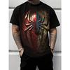 Fashion Spider Man 3D Printed Men's T-shirt Fashionable Casual Round Neck Short Sleeved Comfortable Breathable