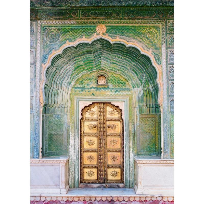 India Jaipur Lotus Gate Door Colorful Posters and Prints Canvas Printing Vintage Wall Art Picture for Living Room Home Decor