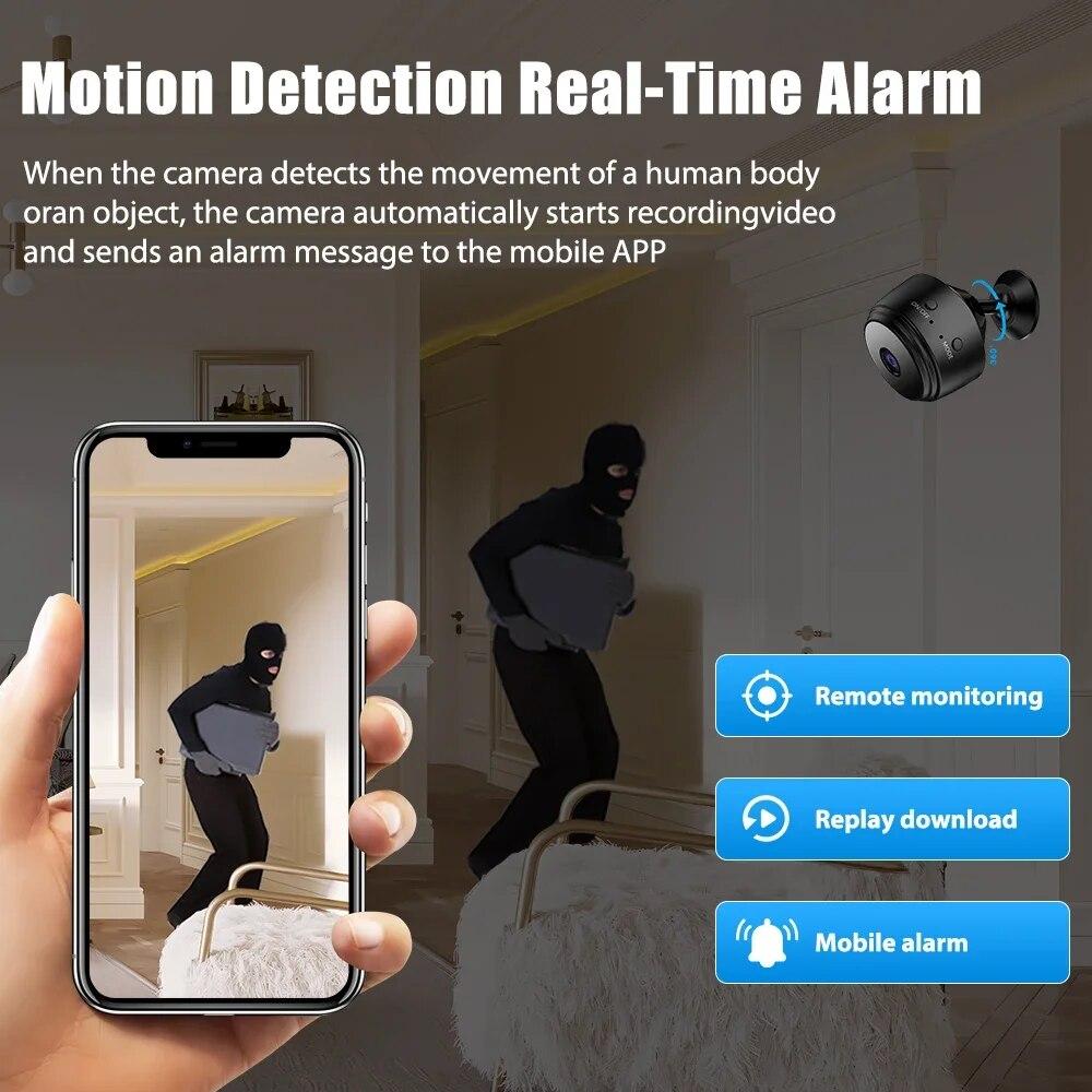 Wireless HD1080P Video Recorder Voice Recorder Security Monitoring Camera Smart Home for Infants and Pets WiFi Mini Camera