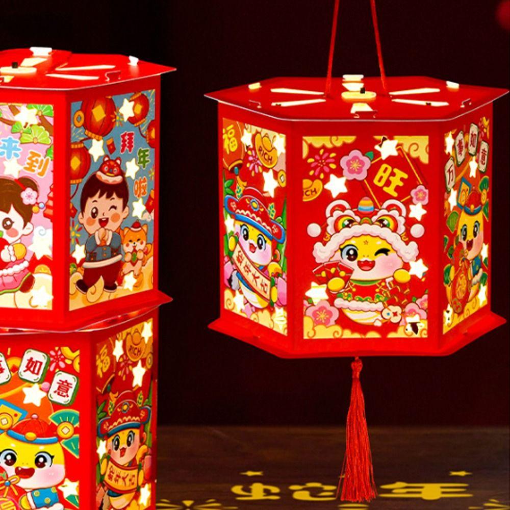 Cartoon 2025 Snake Year Portable Lantern Traditional Celebration Lantern  Home New Year Gift