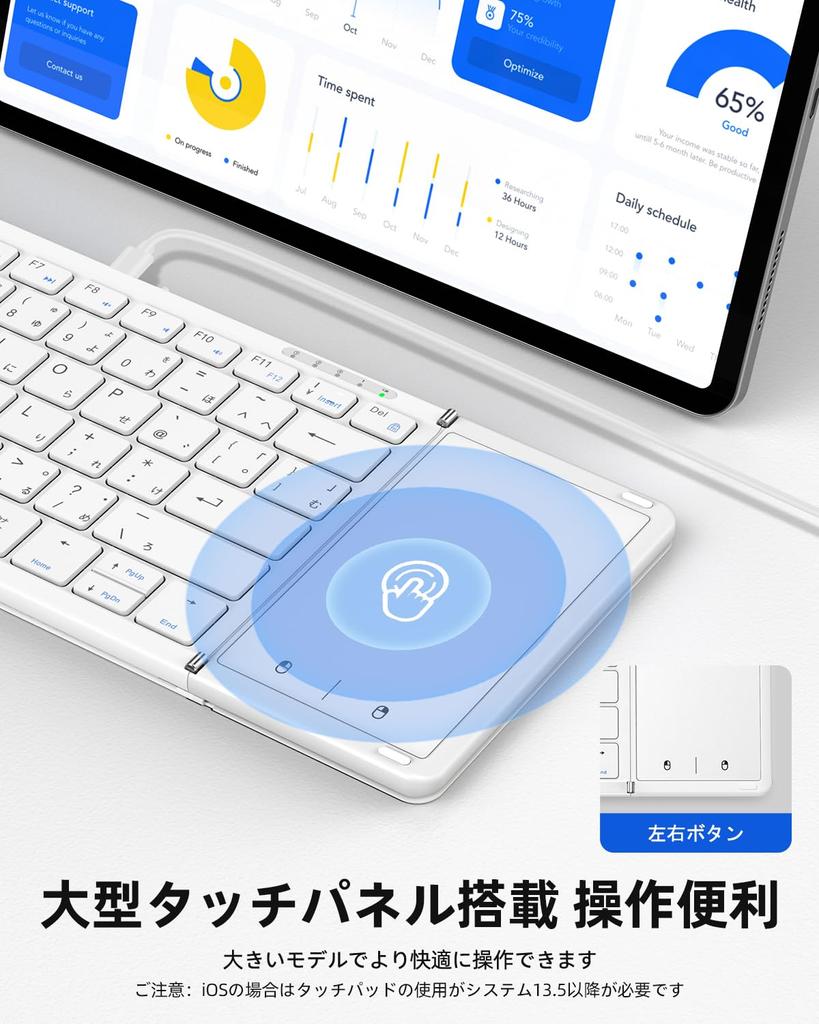 Omikamo Bluetooth Foldable iPad Japanese Wired Includes Compatible with iPad Mini For Equipped with Instruction Japanese Instruction Manual Included