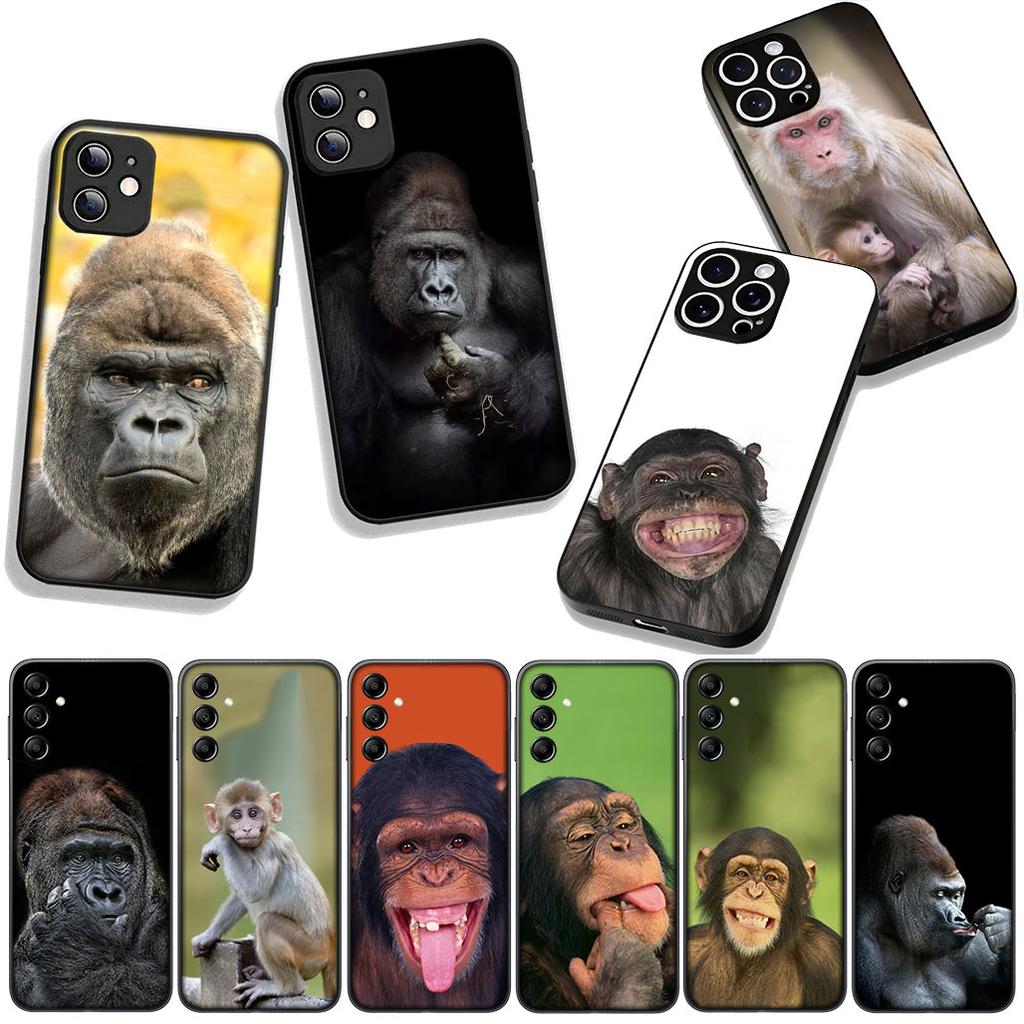 Phone Cover Monkey Gorilla Ape Baby Casing for Samsung Galaxy S25 S24 S22 S23 FE Ultra Plus A56 A05 A06 A15 A16 A55 S7 Edge Case
