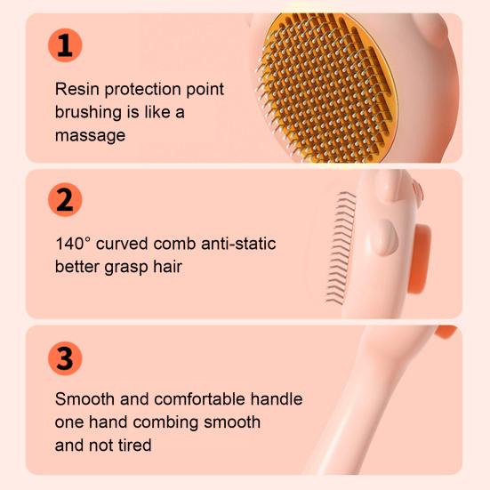 Pet Slicker Brush Self Cleaning Shedding Brush Cat Floating Hair Removal Massage Comb Pet Grooming Accessory for Dogs Cats
