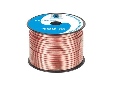 Акустический кабель CCA Cabletech 2 x 1 мм² 100 м Прозрачный