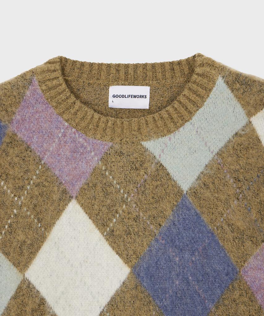 GLW Soft Argyle Knit Brown