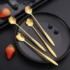 4Pcs/Set Mixing Spoons Small Flower Teaspoon Stainless Steel Coffee Spoon Cute Ice Cream Dessert Spoon Kitchen Accessories