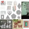 Рамки Квадратная Карточка Изгибы Рамка Металлические Вырубки для DIY Скрапбукинга Высечка Бумажные Карточки Рельефная Декоративная Высечка для Поделок