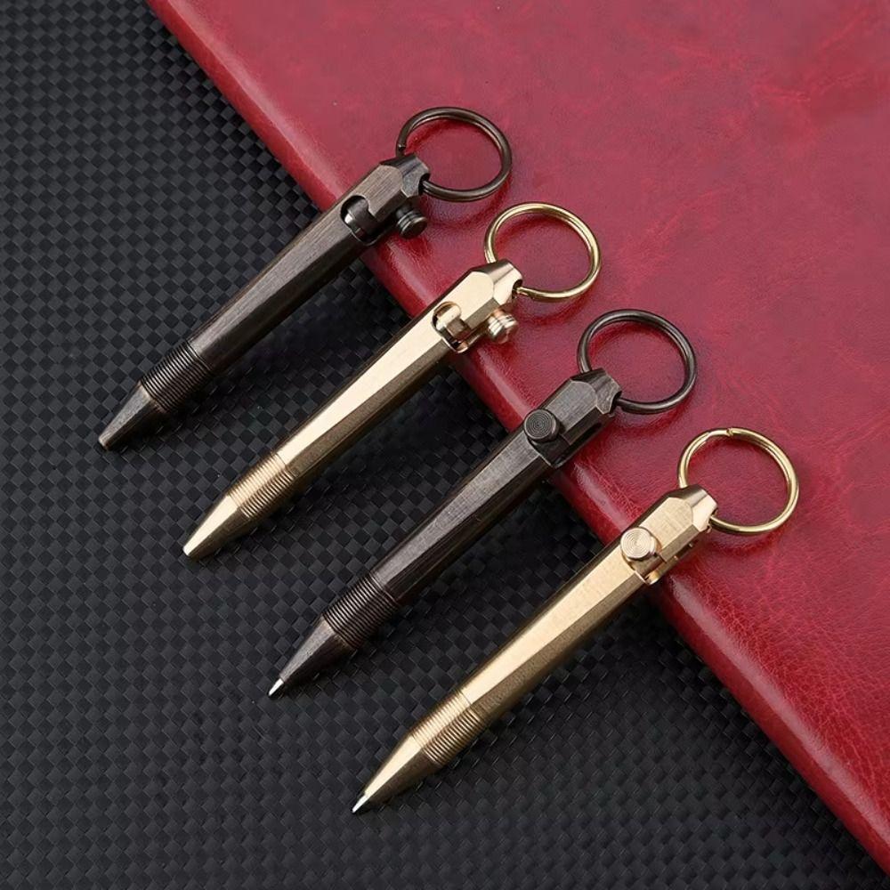 All-Metal Mini Brass Pen Easy Carry Neutral Ballpoint Pen Travel Pocket Pen Writing Instruments