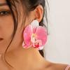 Butterfly Orchid Pendant Earrings With Exaggerated Large Flower Design, Perfect For Women'S Personalized Earrings And Holiday Gifts.