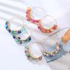 Bohemian Geometric Resin Hoop Earrings for Women - Holiday Style with Irregular Stone Design