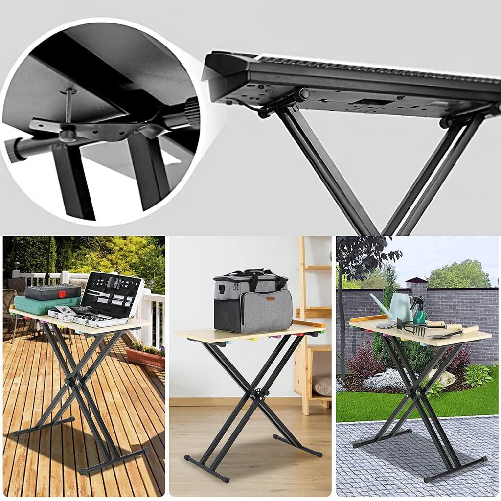 KAKETE X-Shaped Keyboard Stand, Electronic Piano Stand with 6 Height Adjustments from 46 To 96cm, Double Frame X-Shaped Folding Stand for