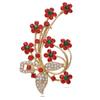Red Rhinestone Plum Brooch Fashion Dual -Purpose Corsage Clothes Accessories