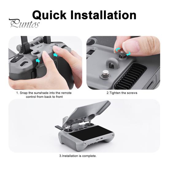 Антибликовый солнцезащитный козырек, устойчивый к царапинам, взрывозащищенный, регулируемый портативный солнцезащитный козырек с несколькими отверстиями для DJI Mini 4 Pro с пультом дистанционного управления экраном