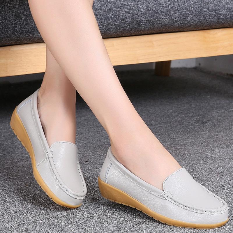 Мода 2024 года Новые Туфли Женские Плоские Белые Женские Кожаные Туфли Слипоны Женские Платформы Удобные Лоферы Zapatos De Mujer Женские