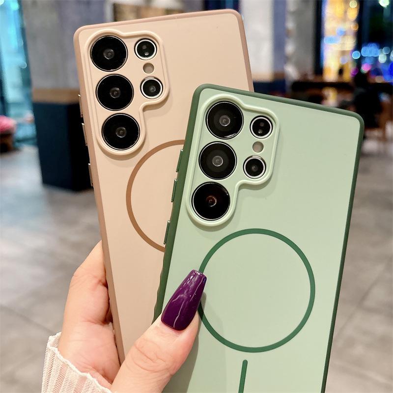 Двухцветный магнитный чехол-кольцо для Samsung S22-Ultra, S23, S24, S25-Plus