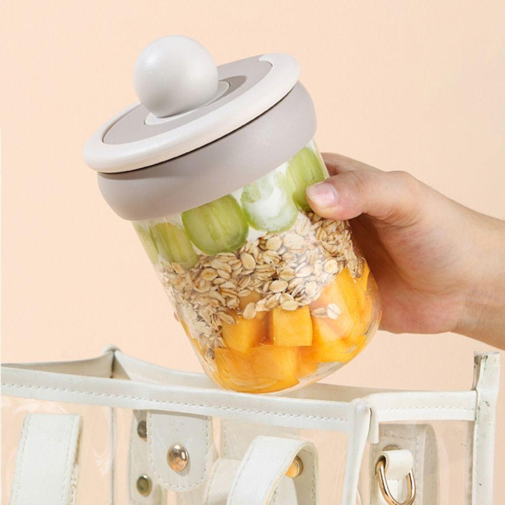 500ml Breakfast Cups Seal Oats Container New Yogurt Bowl  for Oatmeal Cereal Nut Yogurt