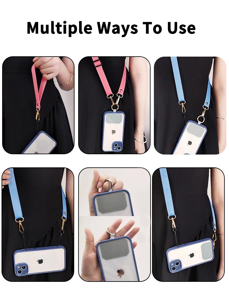 Universal Adjustable Crossbody Phone Lanyard Strap Neckband Mobile Phone Rope Neck Straps Cell Phone Case Anti-lost Lanyards