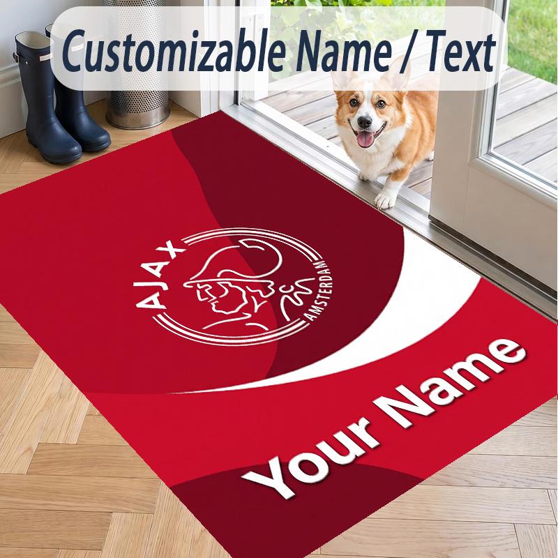 Custom Text Printed Rug Ajax Amsterdam Non Slip Floor Carpet For Home Room Decor