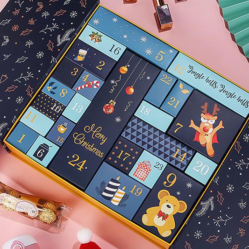 Рождественский заполняемый адвент-календарь, милый многоразовый пустой адвент-календарь, креативный адвент-календарь, пустые подарочные коробки для рождественских подарков