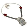 Rainbow Moonstone Garnet Gemstone 925 Silver Plated Jewelry Necklace 18"