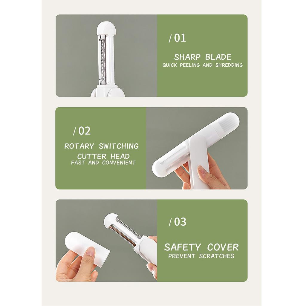 Multifunctional Rotary Paring Knife 360°Rotating Portable Peeler And Grater For Vegetable And Fruit