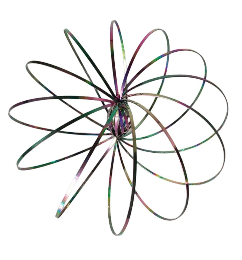 Decompression Magic Bracelet Flow Ring Anti-Stress  Kinetic Spring Stainless Steel 3D Shaped Sensory Color Rings Fun Party Toys