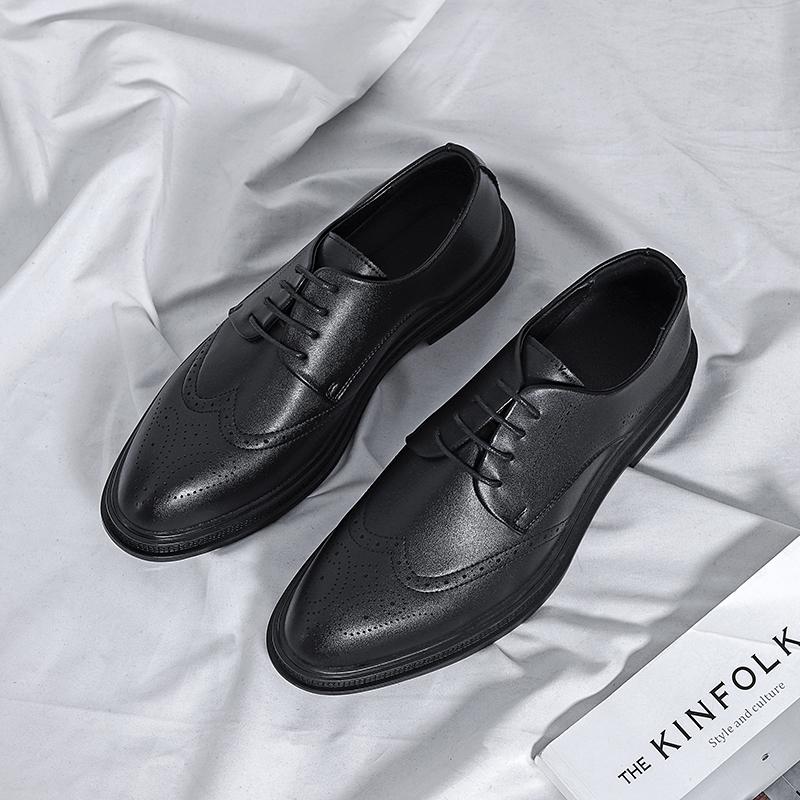 Новая мужская обувь Италия Мужские формальные кожаные туфли Классические удобные деловые туфли Оксфорды Британские броги Повседневная обувь