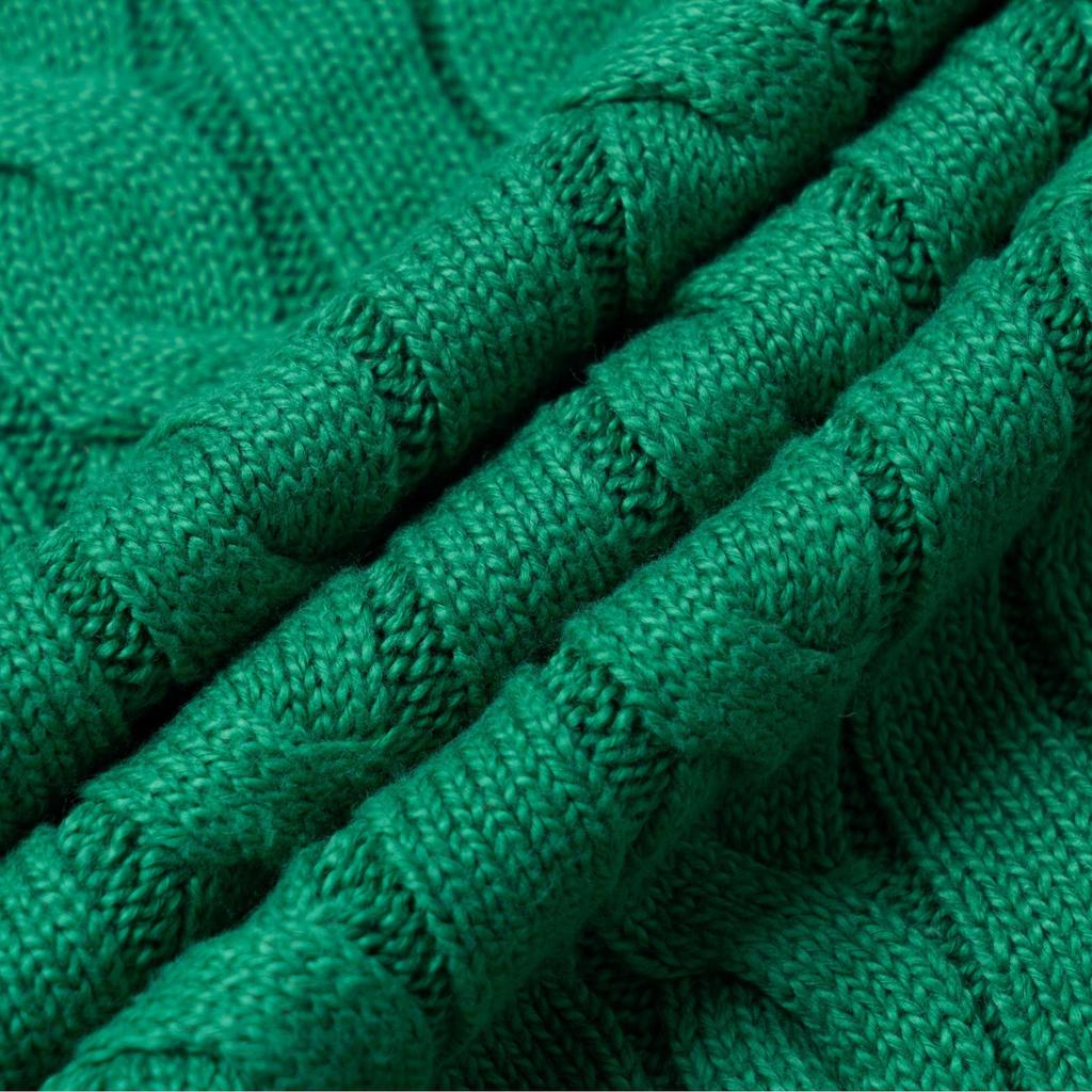 Polo Ralph Lauren Ss22 Solid Color Logo Embroidered Cable Knit Sweater Men Sweater Green 710775885-042