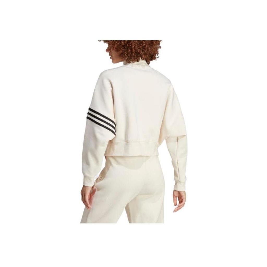 adidas Originals Trefoil Logo Высокий воротник 3-полосная спортивная куртка на молнии Женская куртка Miracle-White IB7316