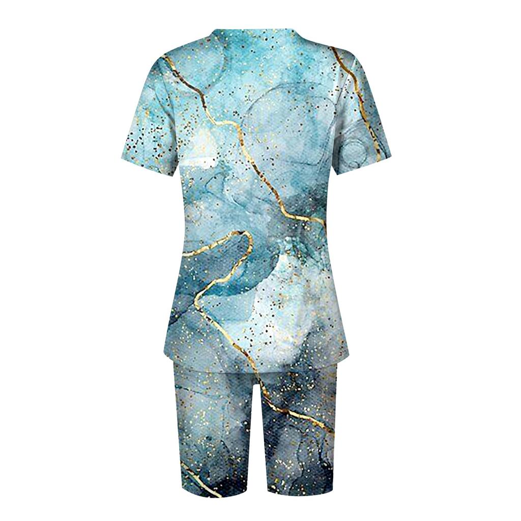 Женская одежда для дома, комплект из двух предметов для женщин, летняя футболка с v-образным вырезом, топы, шорты, спортивный спортивный костюм для тренировок