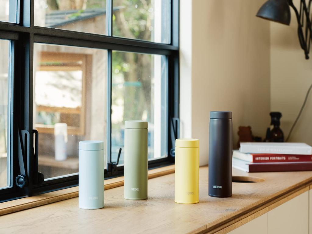 Thermos Бутылка для воды с вакуумной изоляцией, мобильная кружка, 480 мл, желтая. Несколько деталей, легко чистить. Плотно закрывающаяся бутылка из нержавеющей стали. Y